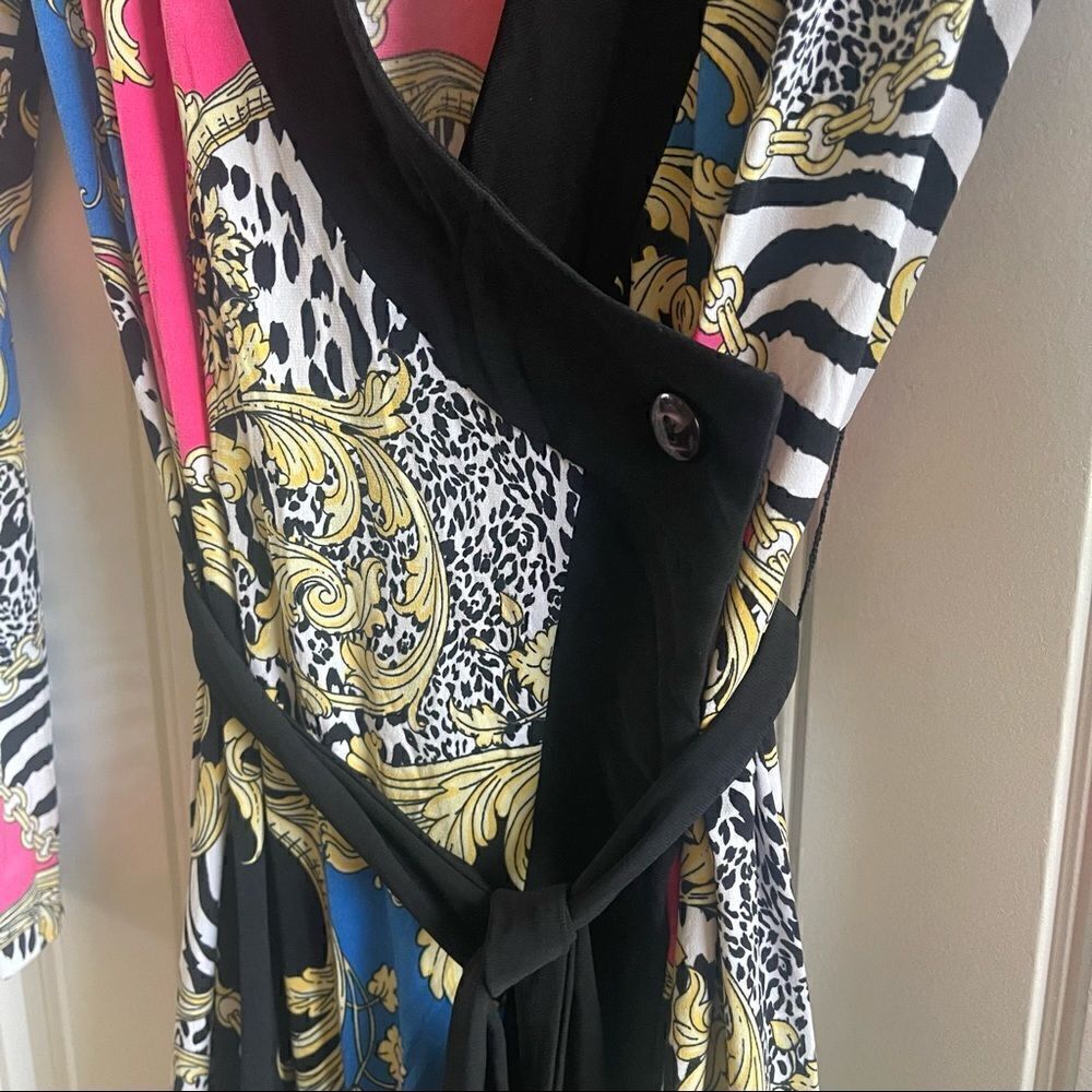 Serena Williams Paisley Baroque Wrap Midi Dress Belt XS - Picture 6 of 10